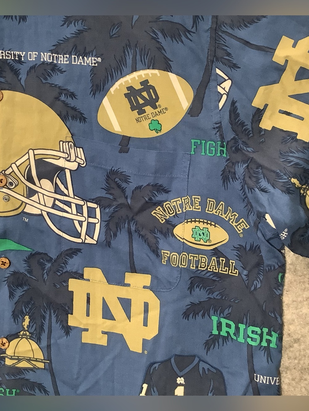 Reyn Spooner U of Notre Dame Football Fighting Irish Cheer, Cheer Hawaiian Shirt